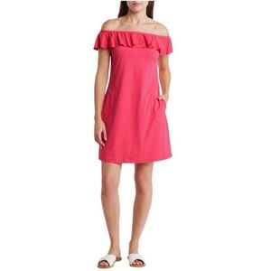 Tommy Bahama Off The Shoulder Spa Cover-Up Swim Dress